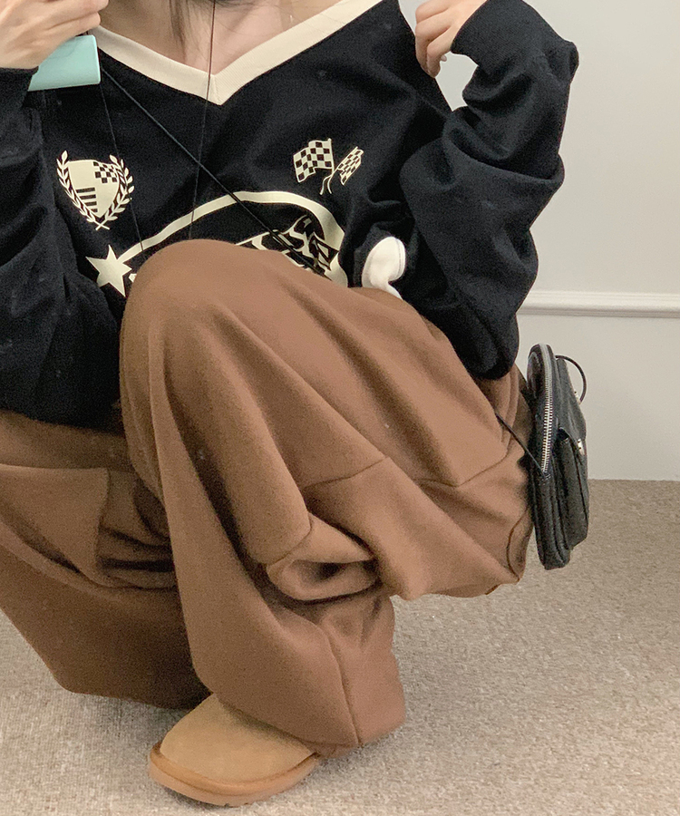 ピンタックスウェットワイドパンツ｜コットンパンツ｜韓国