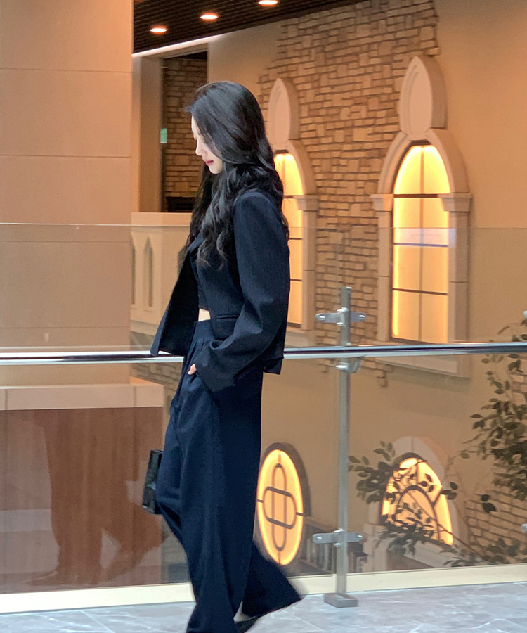 セミフォーマルミニマルタックワイドスラックス｜スラックス｜韓国