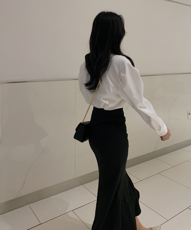 オケージョンフロントスリットマーメイドロングスカート｜ミディ