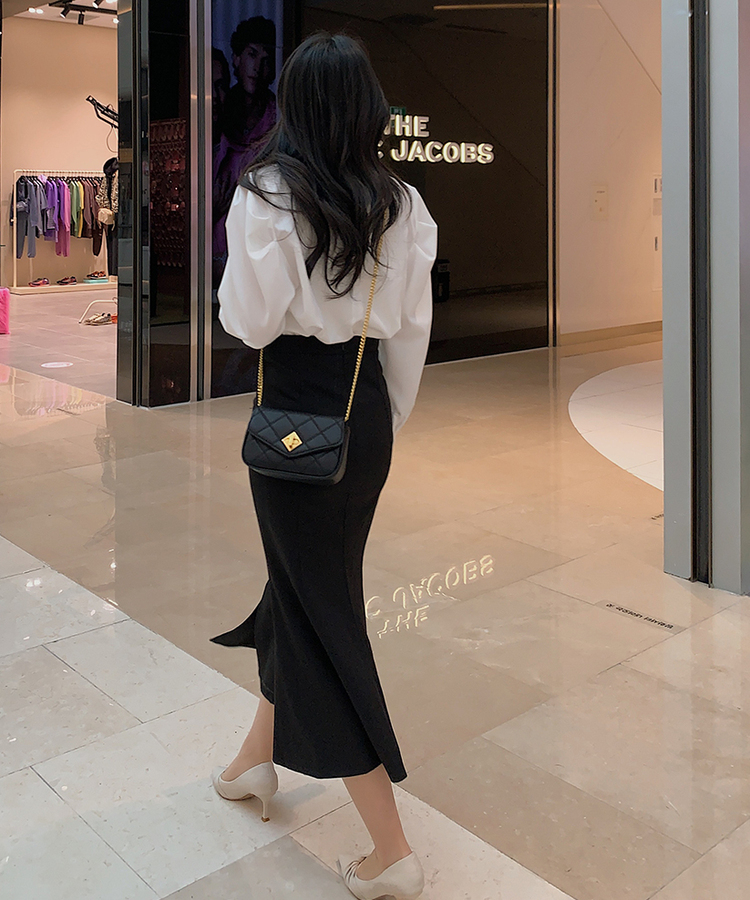 オケージョンフロントスリットマーメイドロングスカート｜ミディ