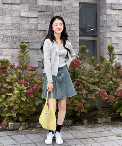 ウォッシングデニムプリーツカットオフミニスカート｜ミニ