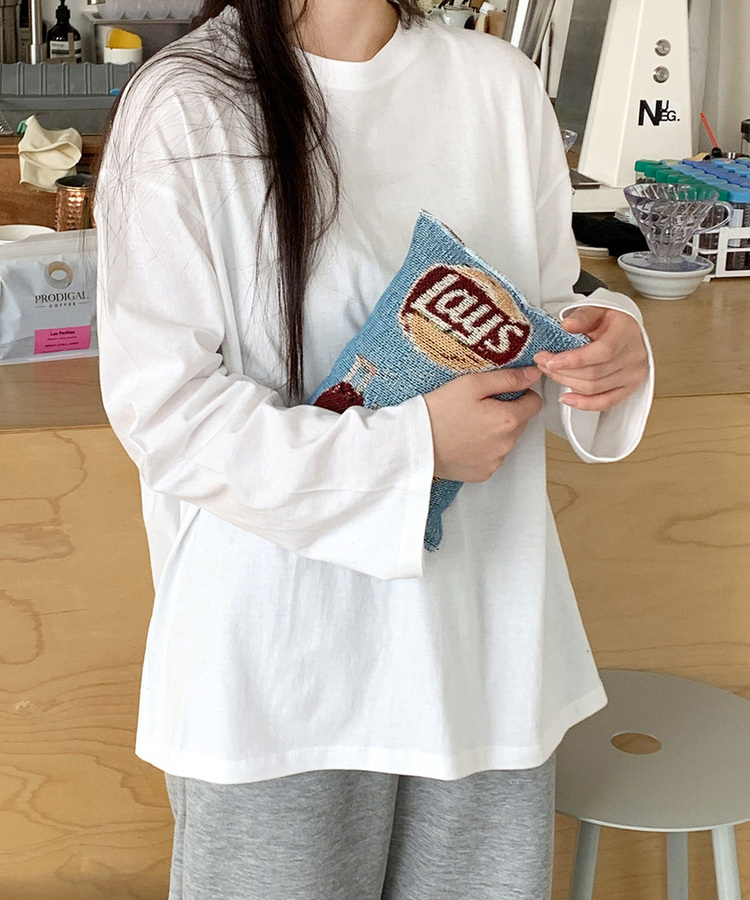 厚手ボックスカットラウンド長袖Tシャツ7色｜長袖Tシャツ｜韓国