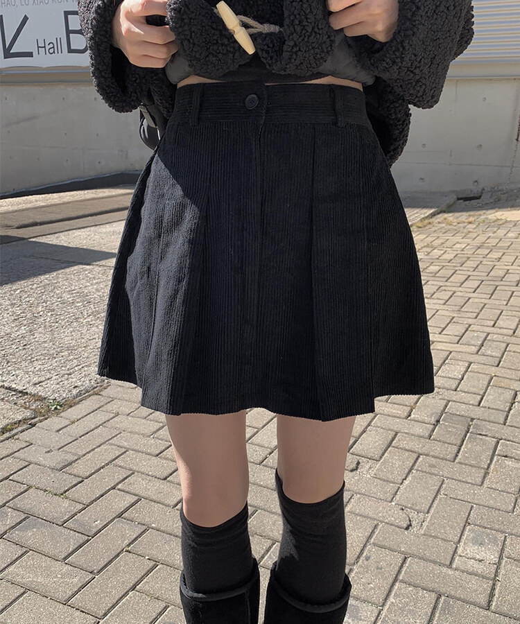 コーデュロイプリーツミニスカート｜ミニスカート｜韓国