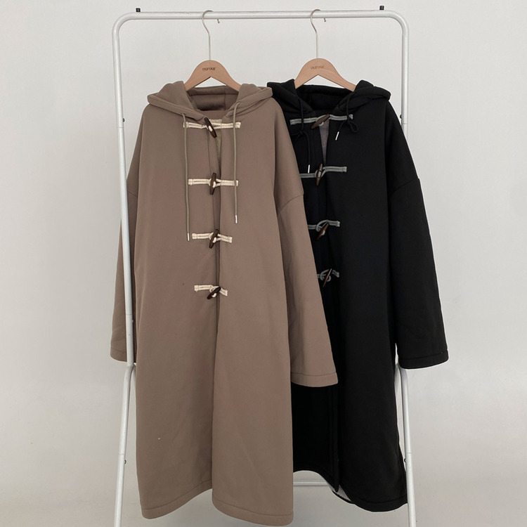 발끝까지 따듯하게 안감 양털 떡볶이 후드 롱 야상