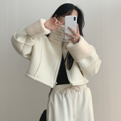 【VALSTAR】 高級ムートンレザー ジップハイネックジャケット VALSTAR】 高級ムートンレザー ジップハイネックジャケット