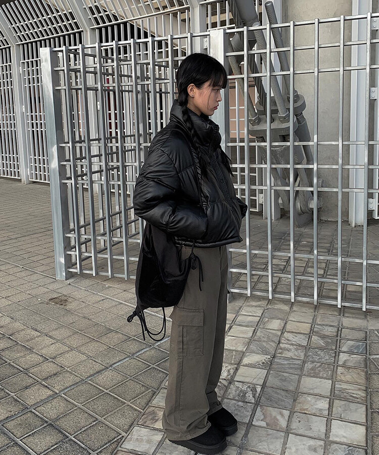 マニッシュモードクロップマットショートダウン｜ダウン｜韓国