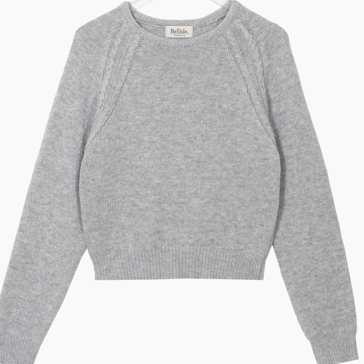 ラグランクロップラウンドニット5色