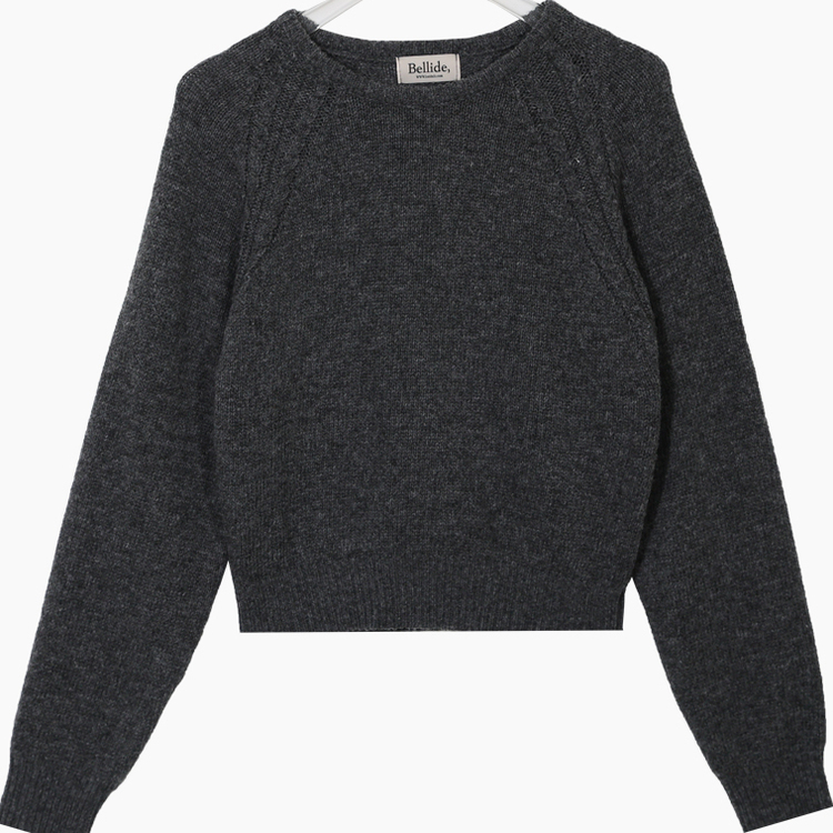 ラグランクロップラウンドニット5色