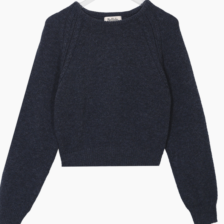 ラグランクロップラウンドニット5色