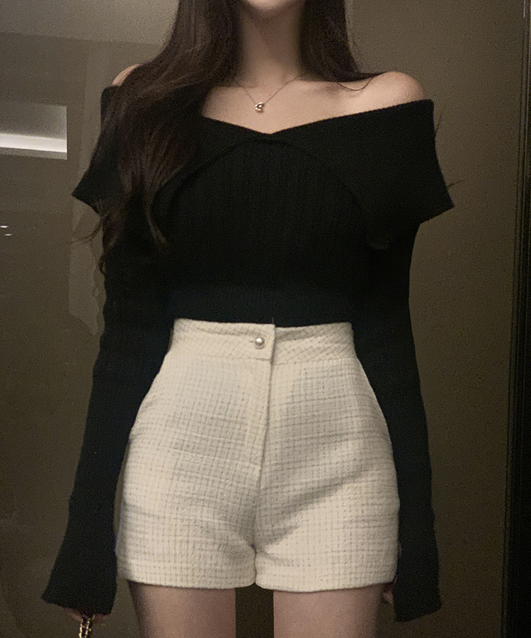 パールボタンツイードショートパンツ｜ショートパンツ｜韓国