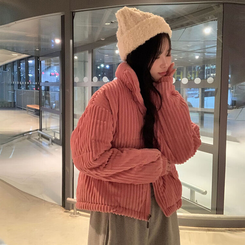 コーデュロイハイネックショートジャンパー PINK