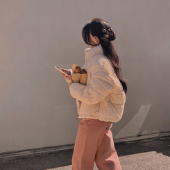 コーデュロイハイネックショートジャンパー IVORY