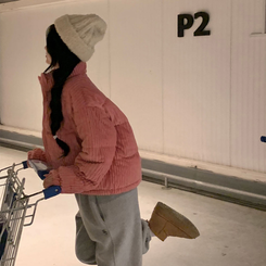 コーデュロイハイネックショートジャンパー PINK