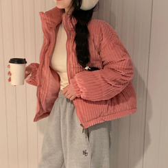 コーデュロイハイネックショートジャンパー PINK