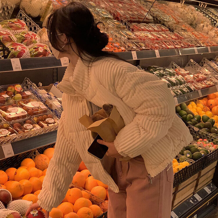 コーデュロイハイネックショートジャンパー IVORY