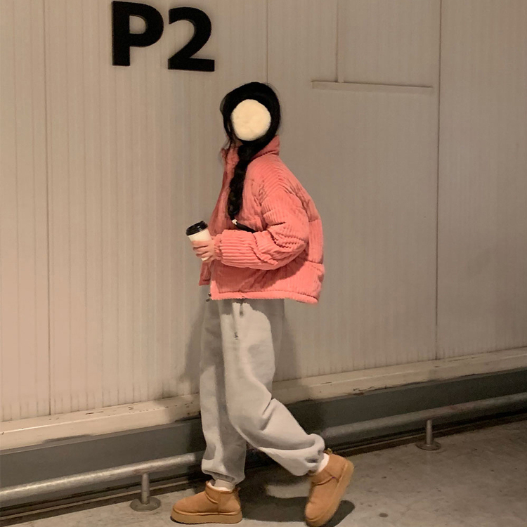 コーデュロイハイネックショートジャンパー PINK