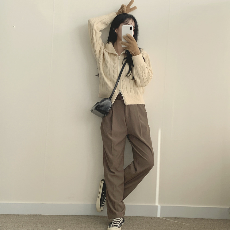 haag 韓国 ネイビー ジップアップフーディ マットツイスト ジップアップフーディ― ブラック | ＋CLOTHET ONLINE