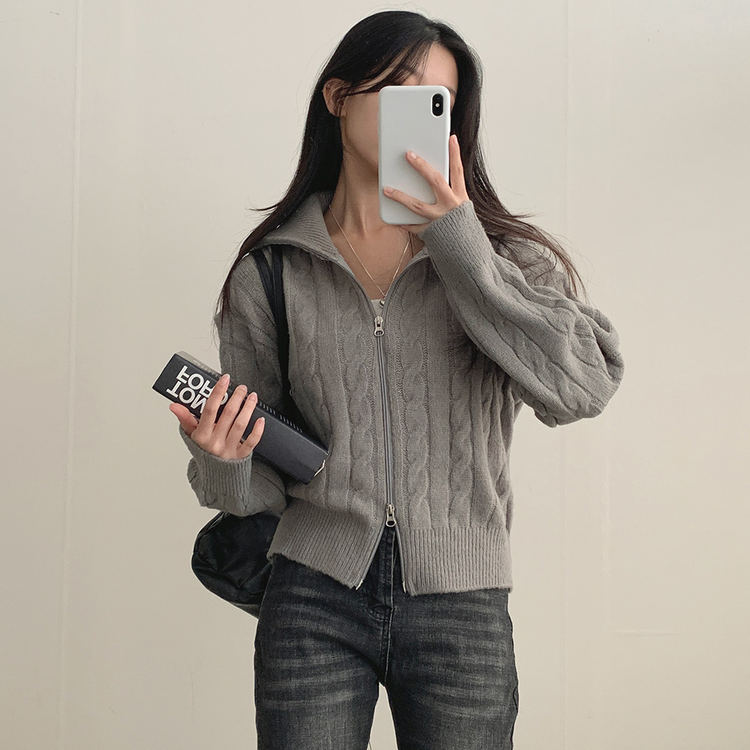 極希少✨ブルネロクチネリ ケーブルニット ジップアップ リバーシブルコート XL リフ Riff ケーブル編みVネックニット セーター ケーブル編み
