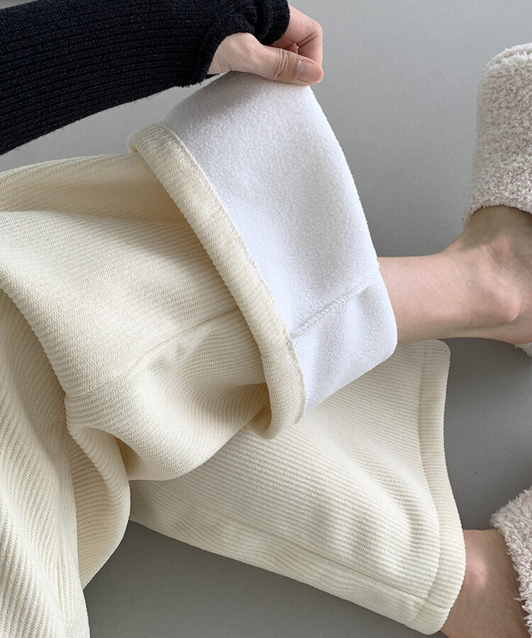 양털기모 골덴 코듀로이 벨로아 도톰 롱와이드 밴딩 팬츠