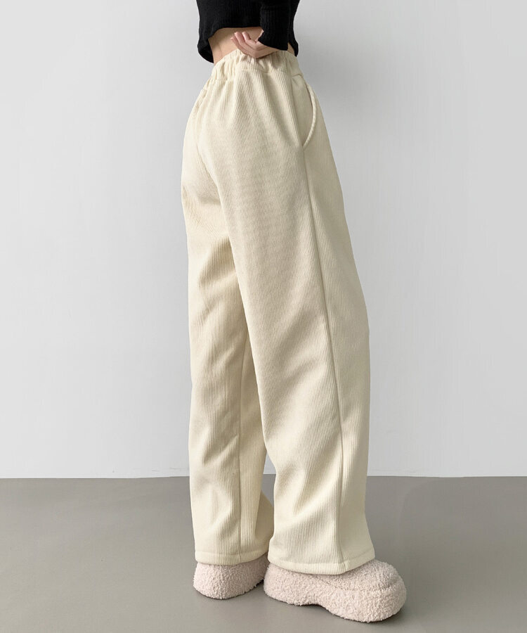 양털기모 골덴 코듀로이 벨로아 도톰 롱와이드 밴딩 팬츠