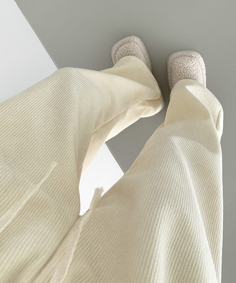 양털기모 골덴 코듀로이 벨로아 도톰 롱와이드 밴딩 팬츠