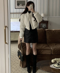 ツーボタンコーティングカットオフミニスカート|ミニスカート ツーボタンコーティングカットオフミニスカート|ミニスカート