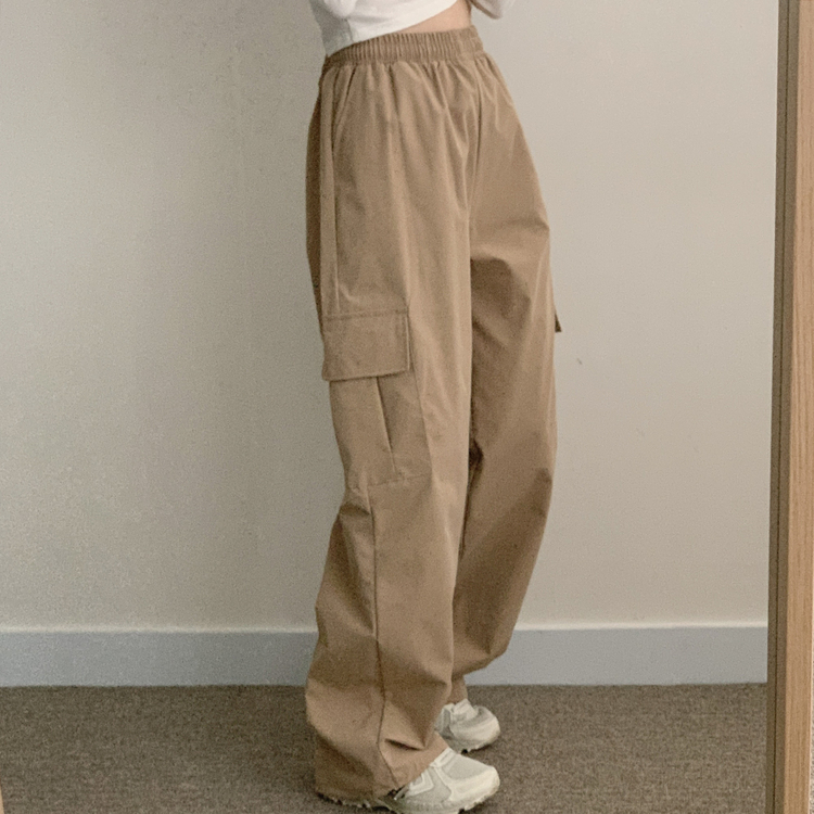 カーゴストリングバンディングワイドパンツ5色 BEIGE