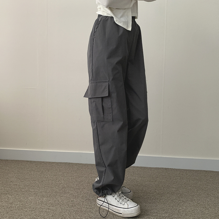 カーゴストリングバンディングワイドパンツ5色 CHARCOAL