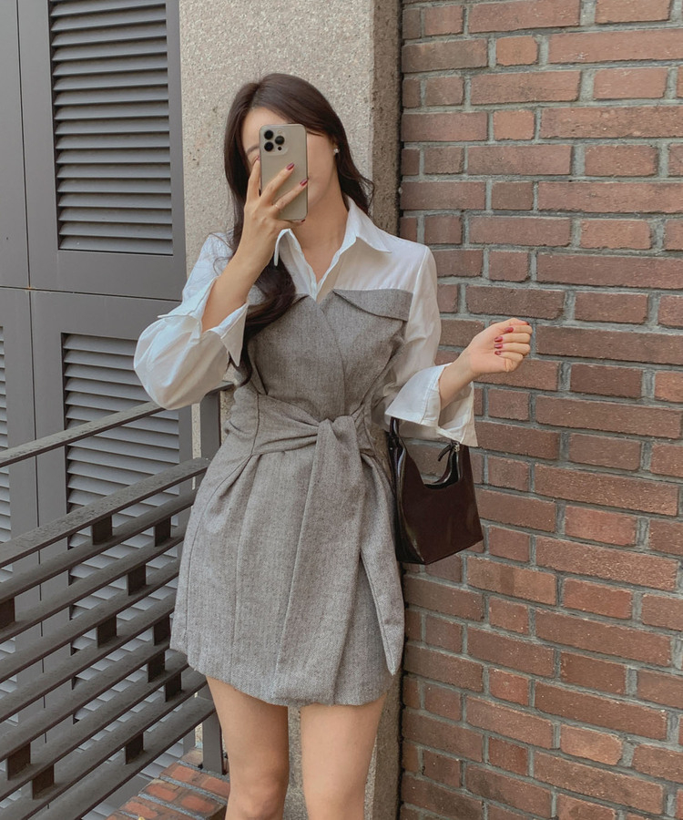 バーバリーブルーレーベル ロングワンピース ノバチェック ブルー系