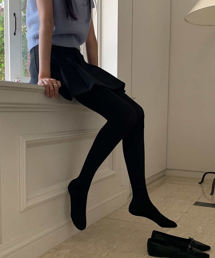 コットンタイツ ブラック