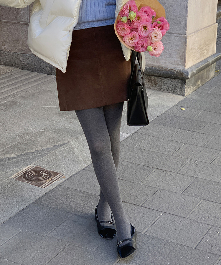 コットンタイツ チャコール