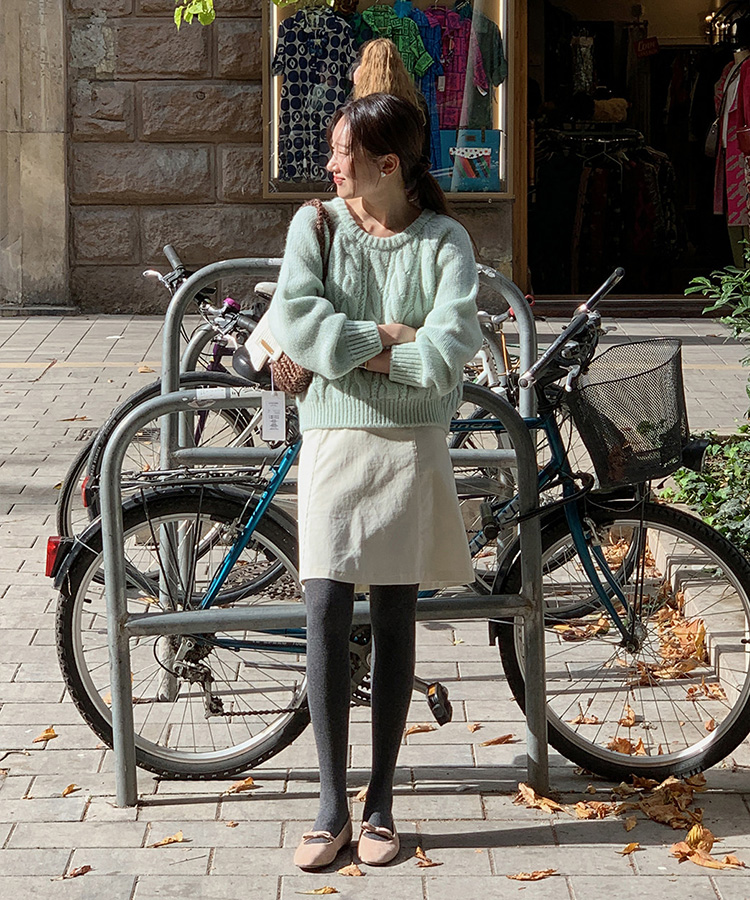 コットンタイツ チャコール