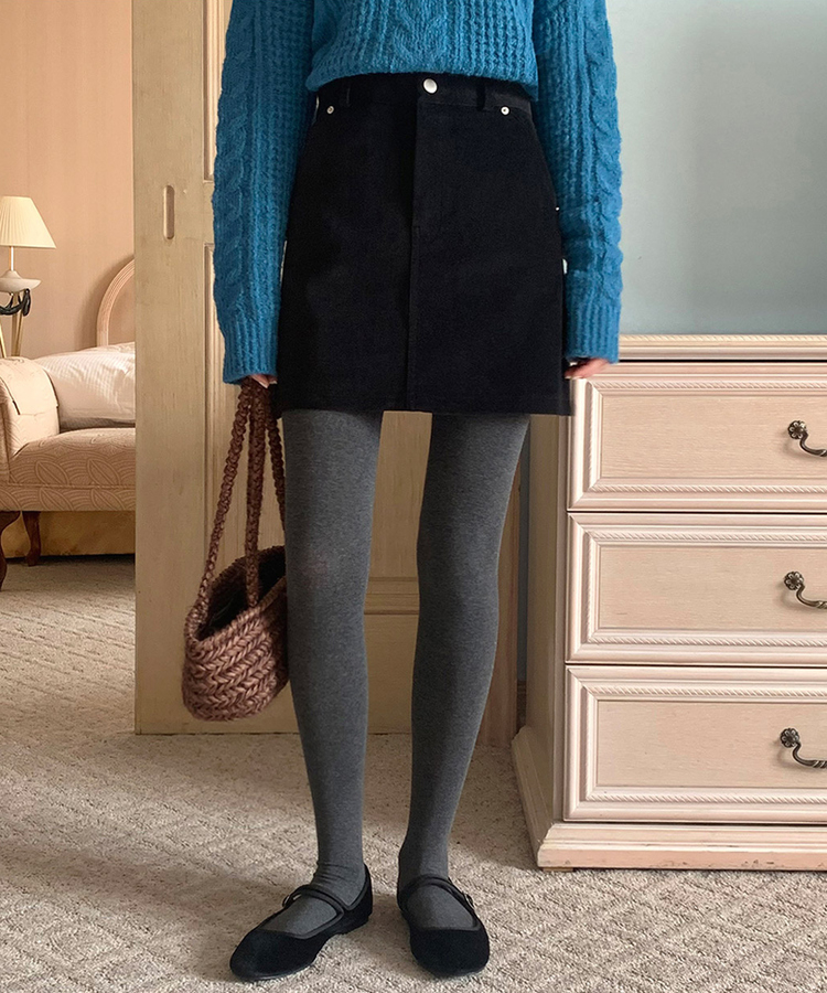 コットンタイツ チャコール