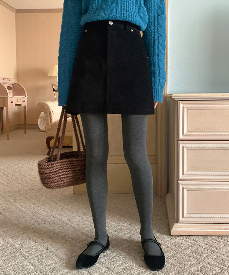 コットンタイツ チャコール