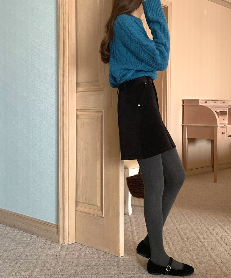 コットンタイツ チャコール