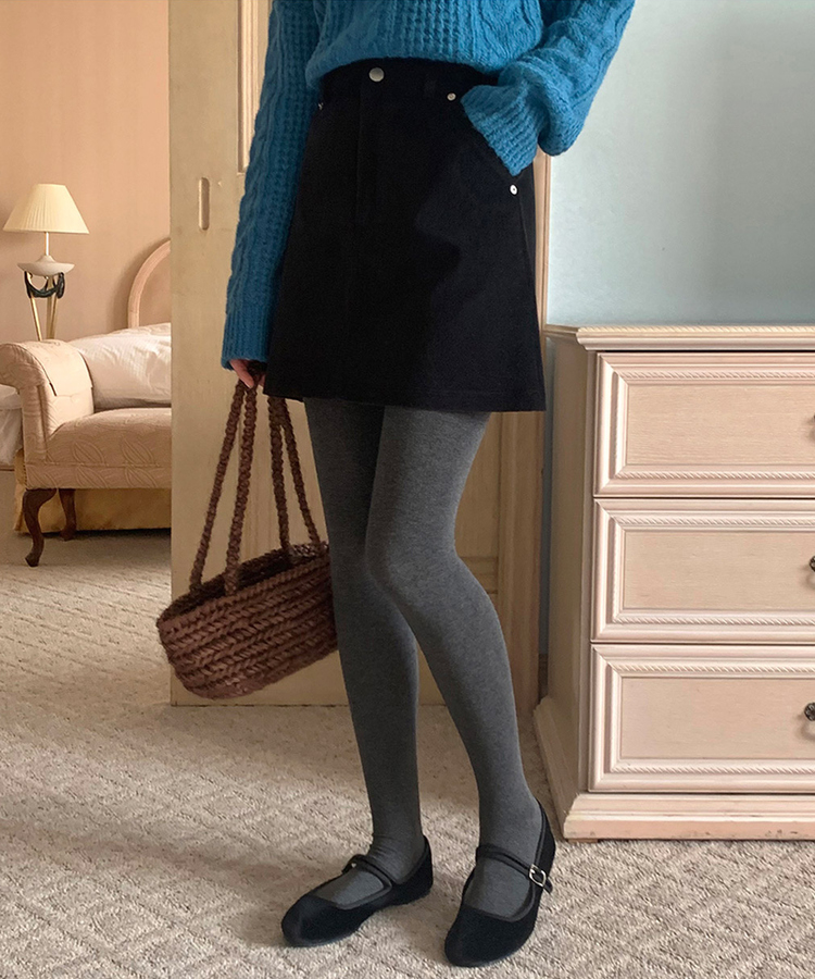 コットンタイツ チャコール