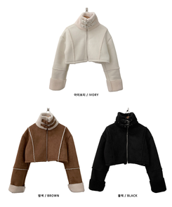 버클하이넥양털스웨이드무스탕자켓