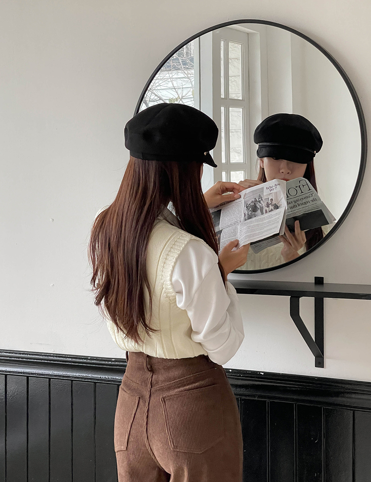 (6컬러) 포근 브이넥 꽈배기 니트 조끼 아이보리