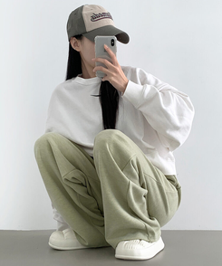 【SHORT/LONG丈別】ワイドトレーニングパンツ8色 LIGHT GREEN