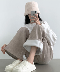 【SHORT/LONG丈別】ワイドトレーニングパンツ8色 BEIGE