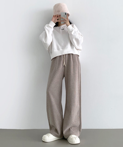 【SHORT/LONG丈別】ワイドトレーニングパンツ8色 BEIGE