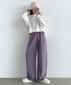 【SHORT/LONG丈別】ワイドトレーニングパンツ8色 PURPLE