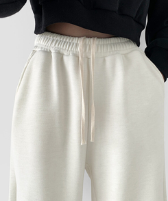【SHORT/LONG丈別】ワイドトレーニングパンツ8色 IVORY
