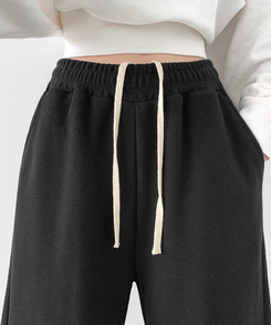 【SHORT/LONG丈別】ワイドトレーニングパンツ8色 BLACK