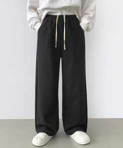 【SHORT/LONG丈別】ワイドトレーニングパンツ8色 BLACK