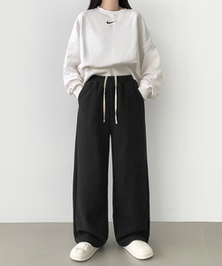 【SHORT/LONG丈別】ワイドトレーニングパンツ8色 BLACK