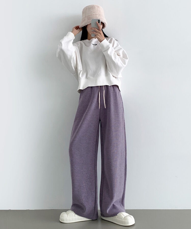 【SHORT/LONG丈別】ワイドトレーニングパンツ8色 PURPLE