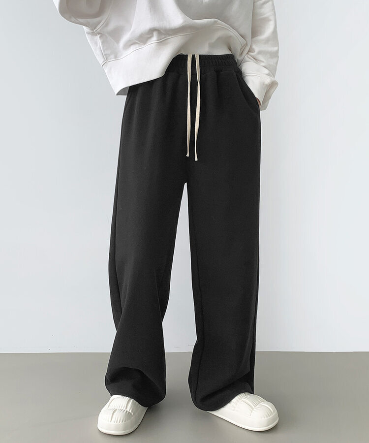 【SHORT/LONG丈別】ワイドトレーニングパンツ8色 BLACK