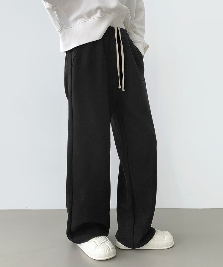 【SHORT/LONG丈別】ワイドトレーニングパンツ8色 BLACK