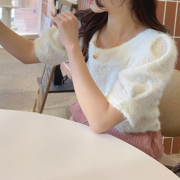 COUDRE 黒 パフスリーブ 半袖ニット COUDRE 黒 パフスリーブ 半袖ニット COUDRE 黒 パフスリーブ